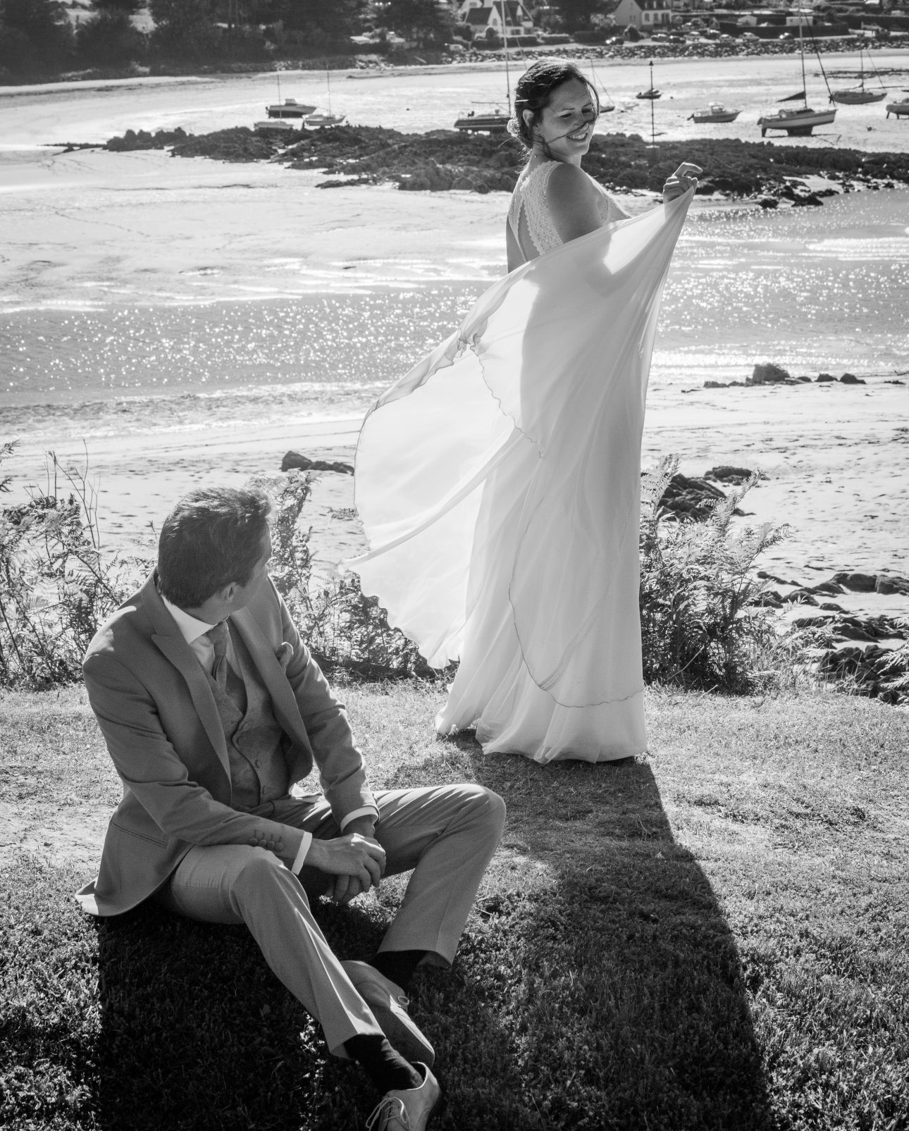 Aurélie et Hugues - mariage Puits de Jeanne - Ceremonie - Chevaux - mer